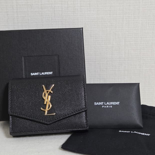 생로랑 업타운 아코디언 카드지갑 블랙 (607685)