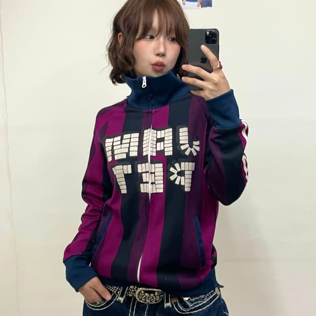 JAM PET Bear Stripe Purple Track Top