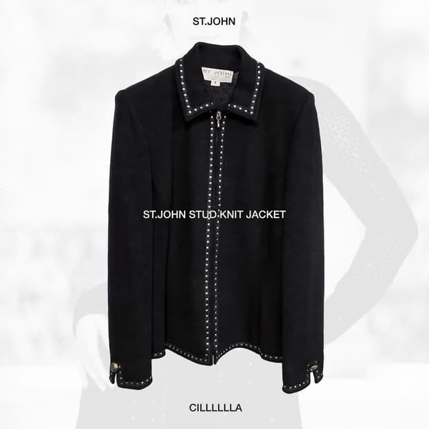 ST.JOHN STUD 세인트존 스터드 니트 자켓