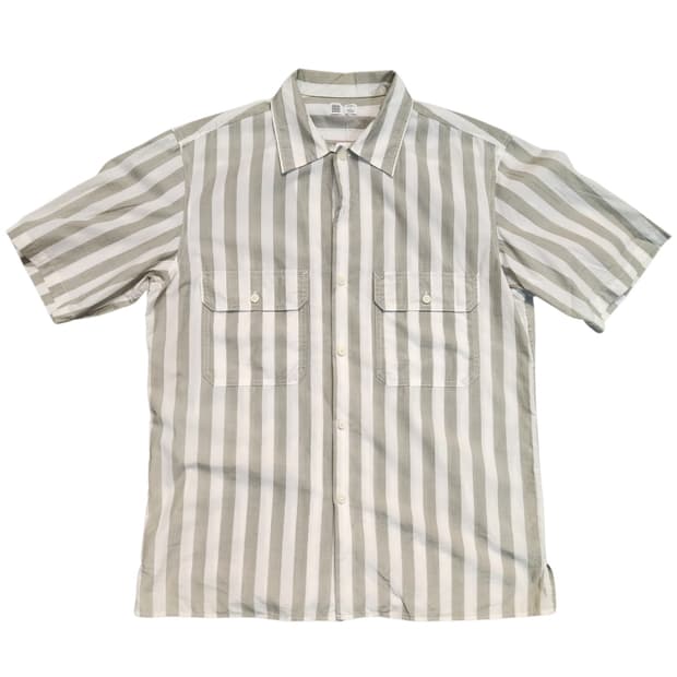 유니클로 U라인 스트라이프 반팔 셔츠 (L)