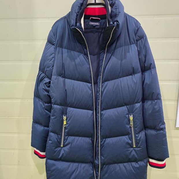 타미힐피거 네이비 롱 패딩 점퍼