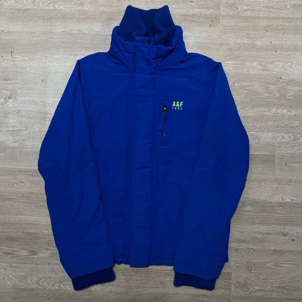 아베크롬비 이너플리스 안감 로고 바람막이 점퍼 [블루] M/95