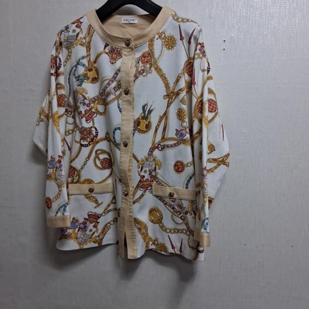 셀린느 가디건  패턴 면가디건 실켓면 여성77
면100 % 일본산 셀린느