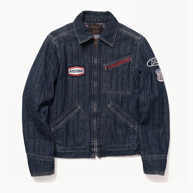 Hysteric Glamour 패치 데님 블루종 자켓 