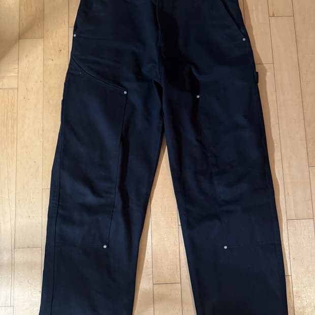 자라 더블니 카펜터 팬츠 블랙 32