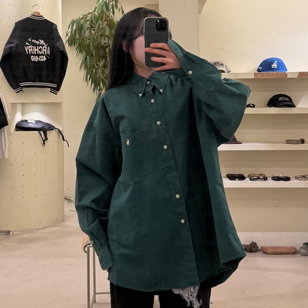 폴로 랄프 로렌 그린 버튼다운 셔츠 U504