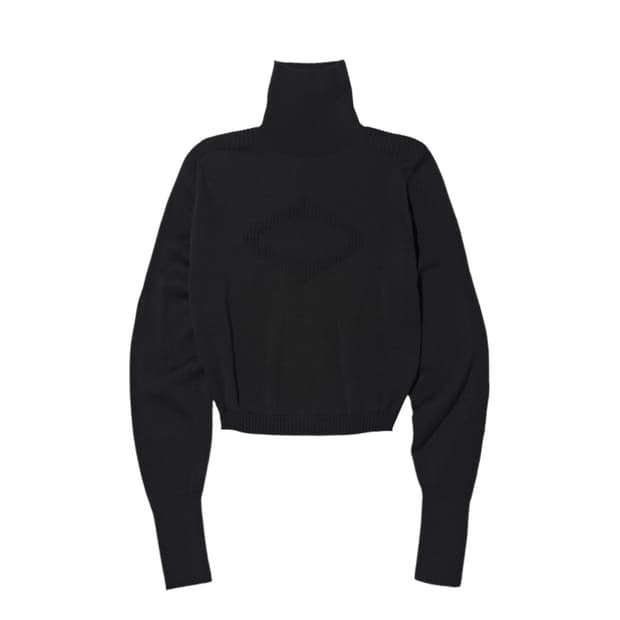 미스치프 터틀 넥 니트 탑 블랙 S