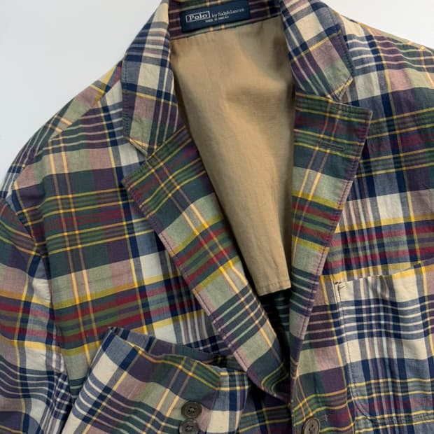 폴로 랄프로렌 마드라스 체크 블레이져 자켓 