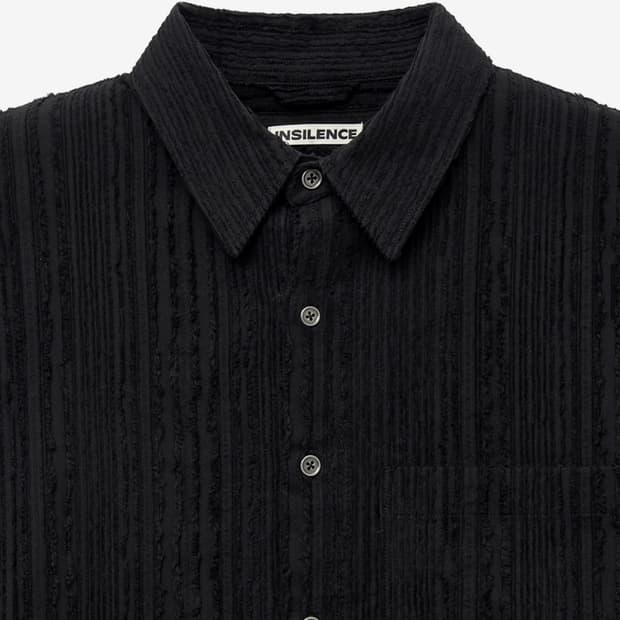 인사일런스 텍스처드 크로스오버 셔츠 BLACK L사이즈