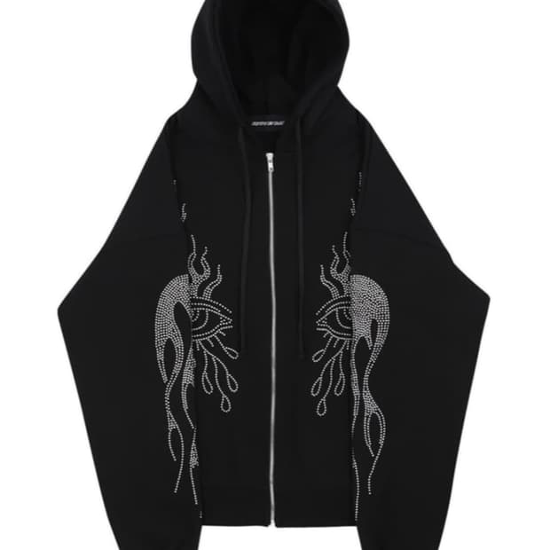 선데이오프클럽 eyes 후드집업 블랙 L