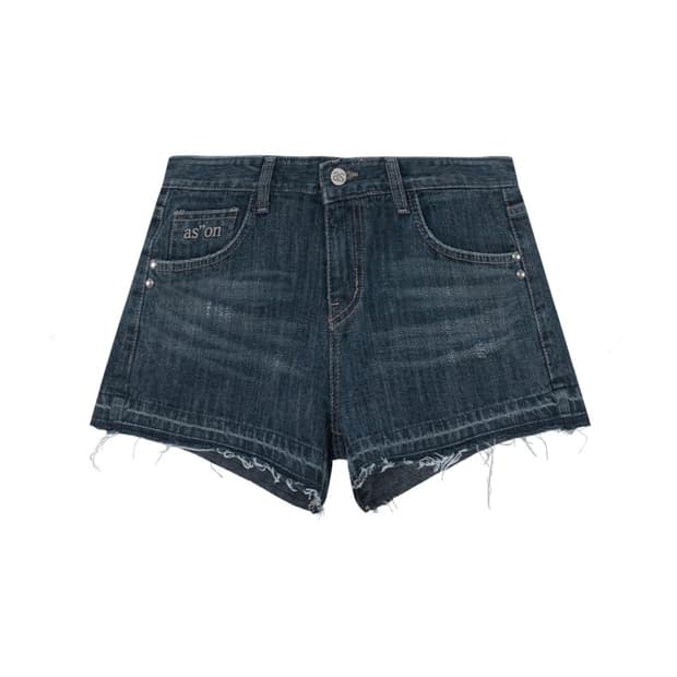 ASON FOLD DENIM SHORT PANTS / BLUE