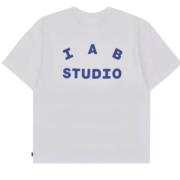 아이앱스튜디오 반팔 티셔츠 화이트 네이비 L  