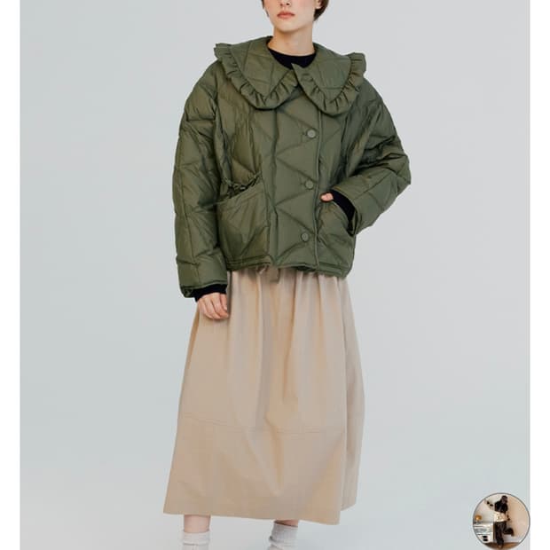 보카바카 프릴 카라 숏 다운 패딩