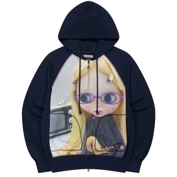 코이세이오 브라이스 돌 네이비 후드집업