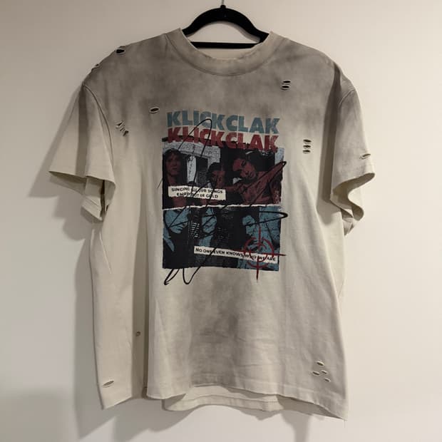 클릭클락 KLICK CLAK 디스트로이드 워시드 그래픽 티셔츠