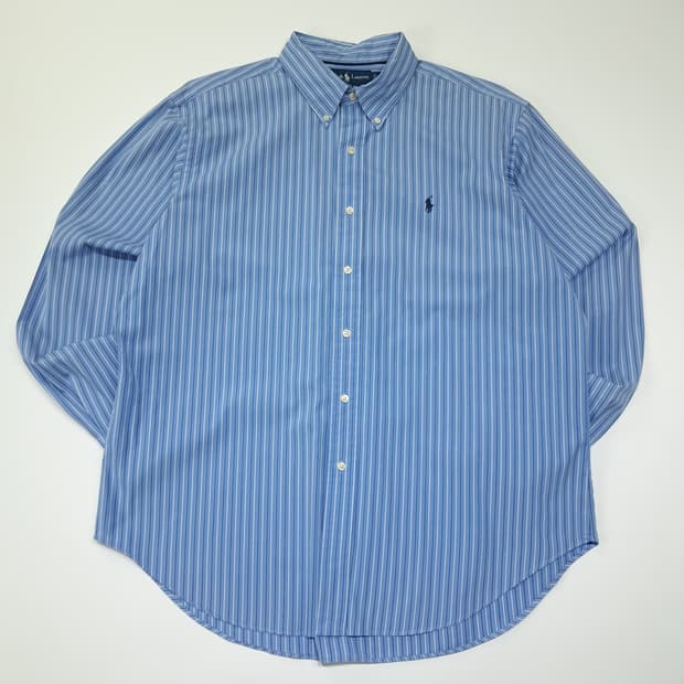 CL291 XL 폴로 코튼 멀티스트라이프 블루 셔츠 남방