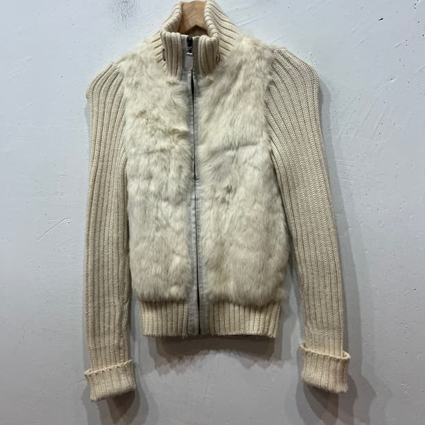 JPN 골지 퍼 니트집업 