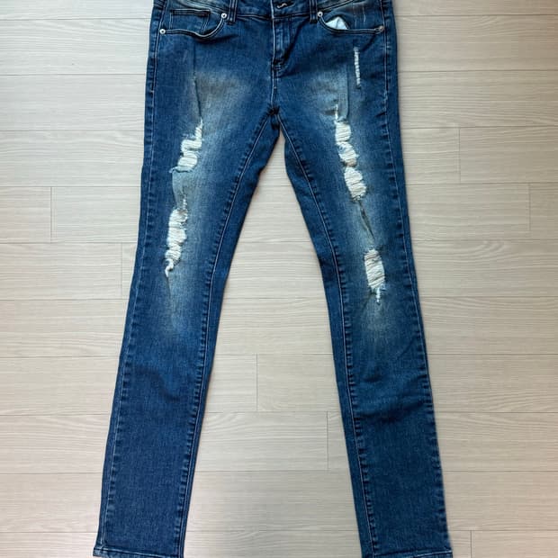 엔키스타 (Enkistar) 빈티지 워싱 스키니 데님 진