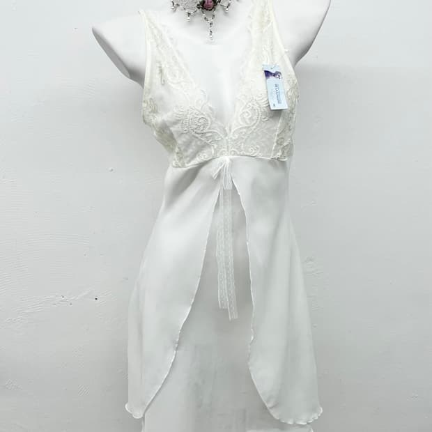 화이트 레이스 레이어드 슬립