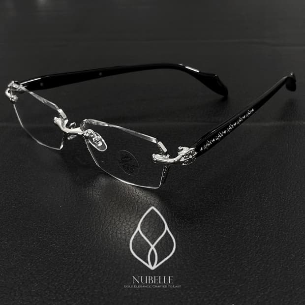 🌗 Cross rimless glasses / 크로스 긱시크 무테안경