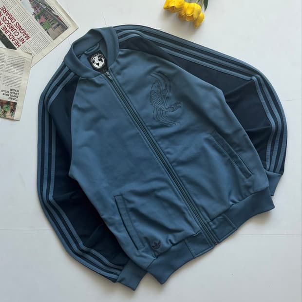 adidas 아디다스 빈티지 재팬 잉어 자수 트랙탑 져지