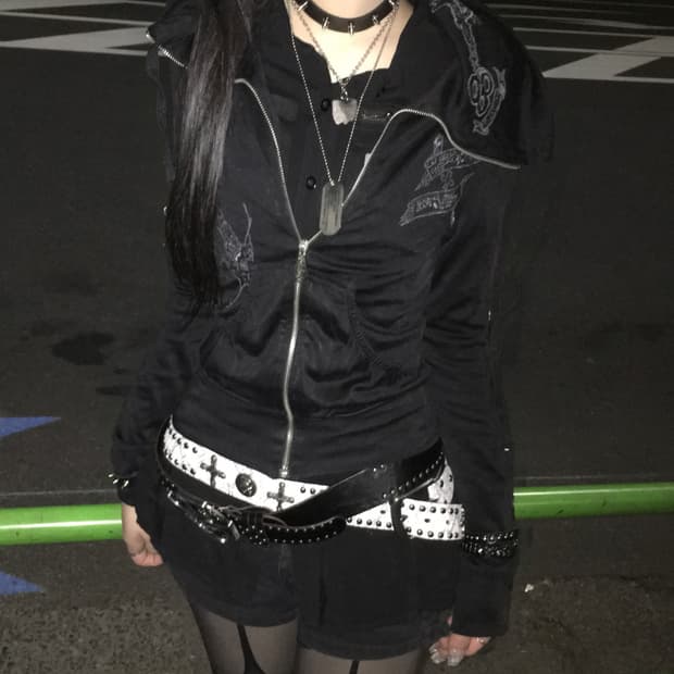 디젤 오리엔탈 프린팅 딱붙 하이넥 집업 