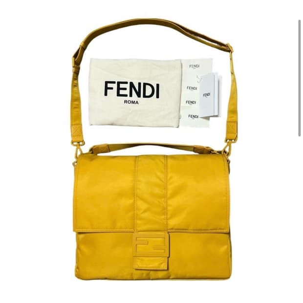 펜디 바게트 메신저백 옐로우