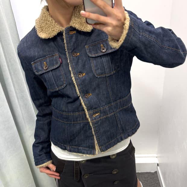 Levis 데님 쉐르파 트러커 자켓