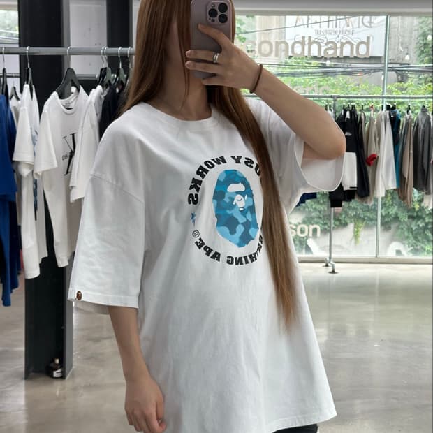 베이프 카모사루 라디에이션 비지웍스 반팔티 청계