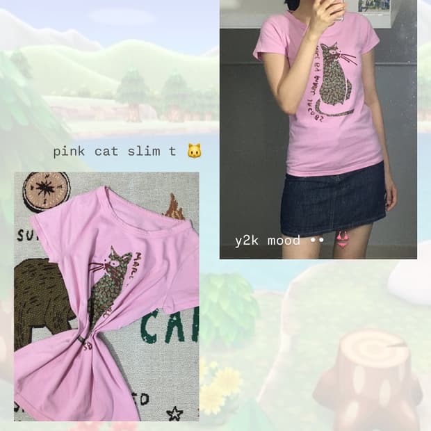 호피캣 핑크 슬림 티셔츠 🎀