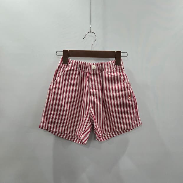 캉골 키즈 레드 스트라이프 쇼츠 145