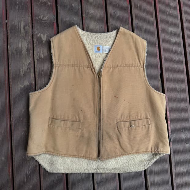 칼하트 양털 베스트 된장