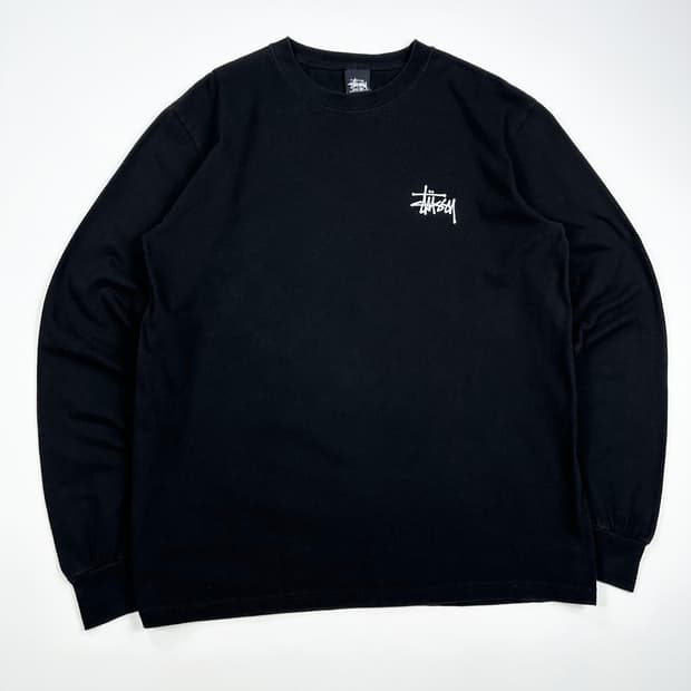 스투시 백로고 베이직 롱슬리브 블랙 M