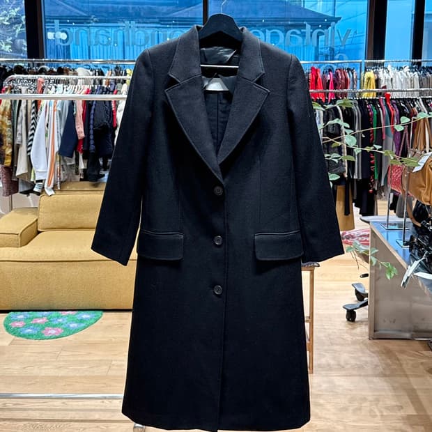 메종 마르지엘라 블랙 블랭크라벨 라나울 코트 