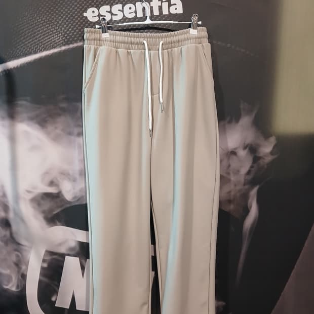 베이지 기모 와이드팬츠