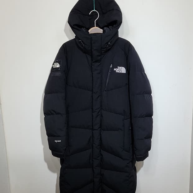 (S) 노스페이스 거위털 롱패딩 점퍼 블랙 구스다운 패딩코트 후드 
