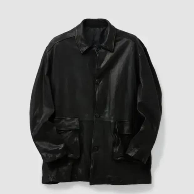 (구매) 쿠어 워시드 램스킨 레더 카 코트 L 사이즈