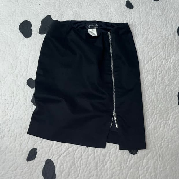 again paris zipper midi skirt