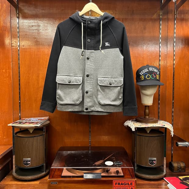 버버리 블랙라벨 후드 스냅 버튼 자켓 [ 44-55 ]