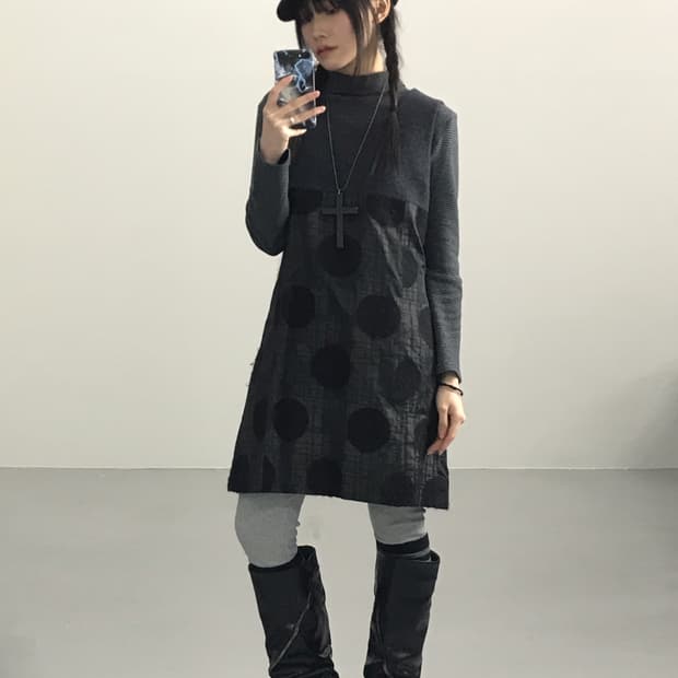 Jpn Sleeveless Big Dotted Midi Onepiece