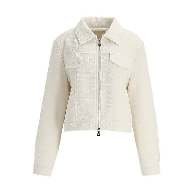 아뜨랑스 트위드 울 크롭 자켓