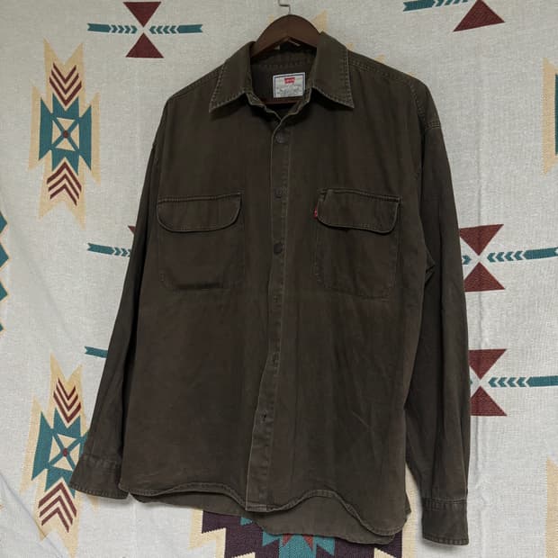 리바이스 워크 셔츠 브라운 XL