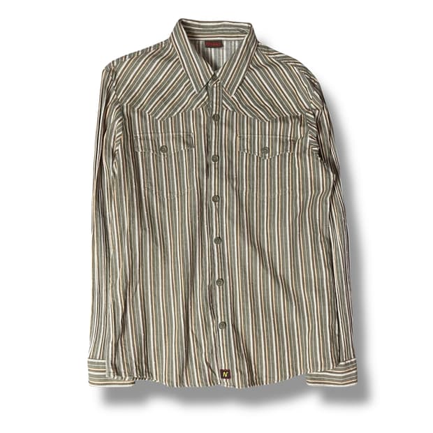 NGENE 브라운 스트라이프 셔츠 105