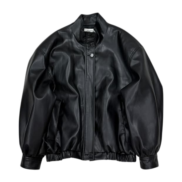 21FW 아모멘토 비건 레더 블루종 자켓 블랙