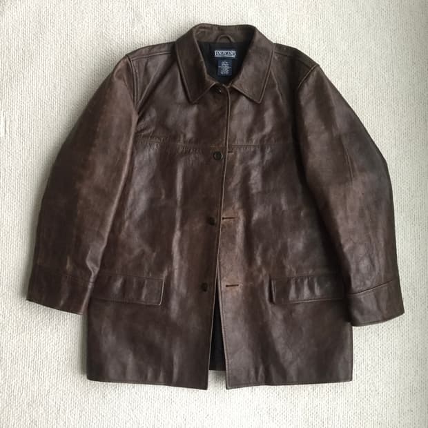 00‘s lands’ end 브라운 오일레더 카코트