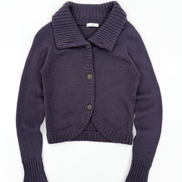 빈티지 롱슬리브 퍼플 니트 가디건