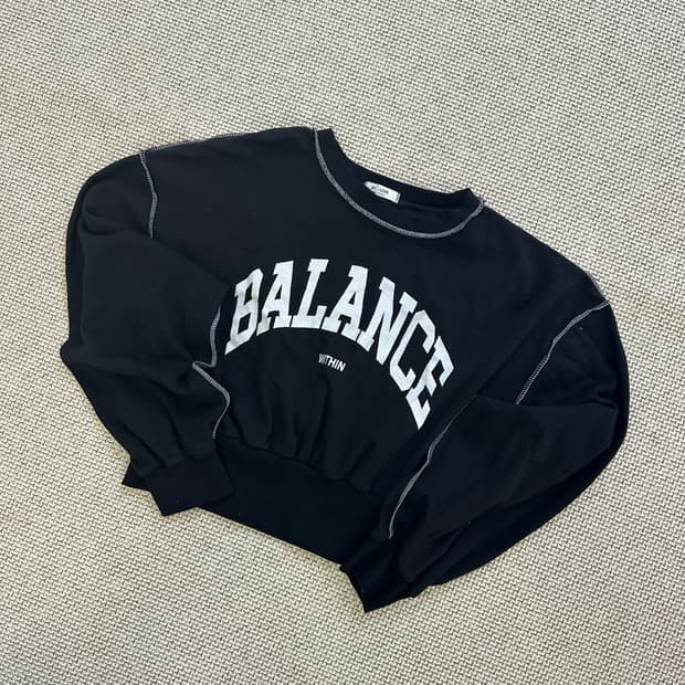 실측확인 빈티지 크롭 맨투맨 0506D