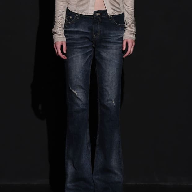 보헤미안서울 보헴서 딥블루 워싱 부츠컷 데님 S