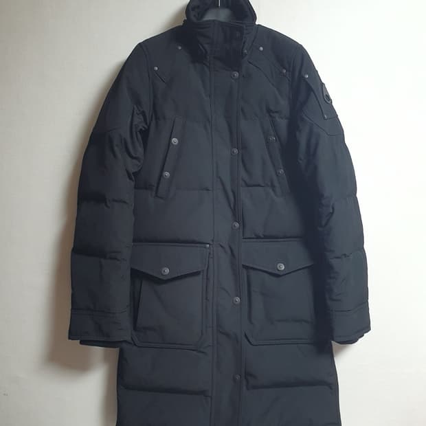 무스너클 블랙 롱패딩 구스다운 패딩 XS / 후드X 