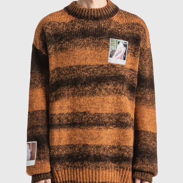 라프시몬스 폴라로이드 스트라이프 니트